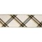 LaRibbons 4" - 2 1/2" Wired Ribbon | Ivory/Black/Gold Bias Cut Plaid | 5 Yard Roll